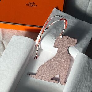 Hermès petit h DOG charm leather + silk